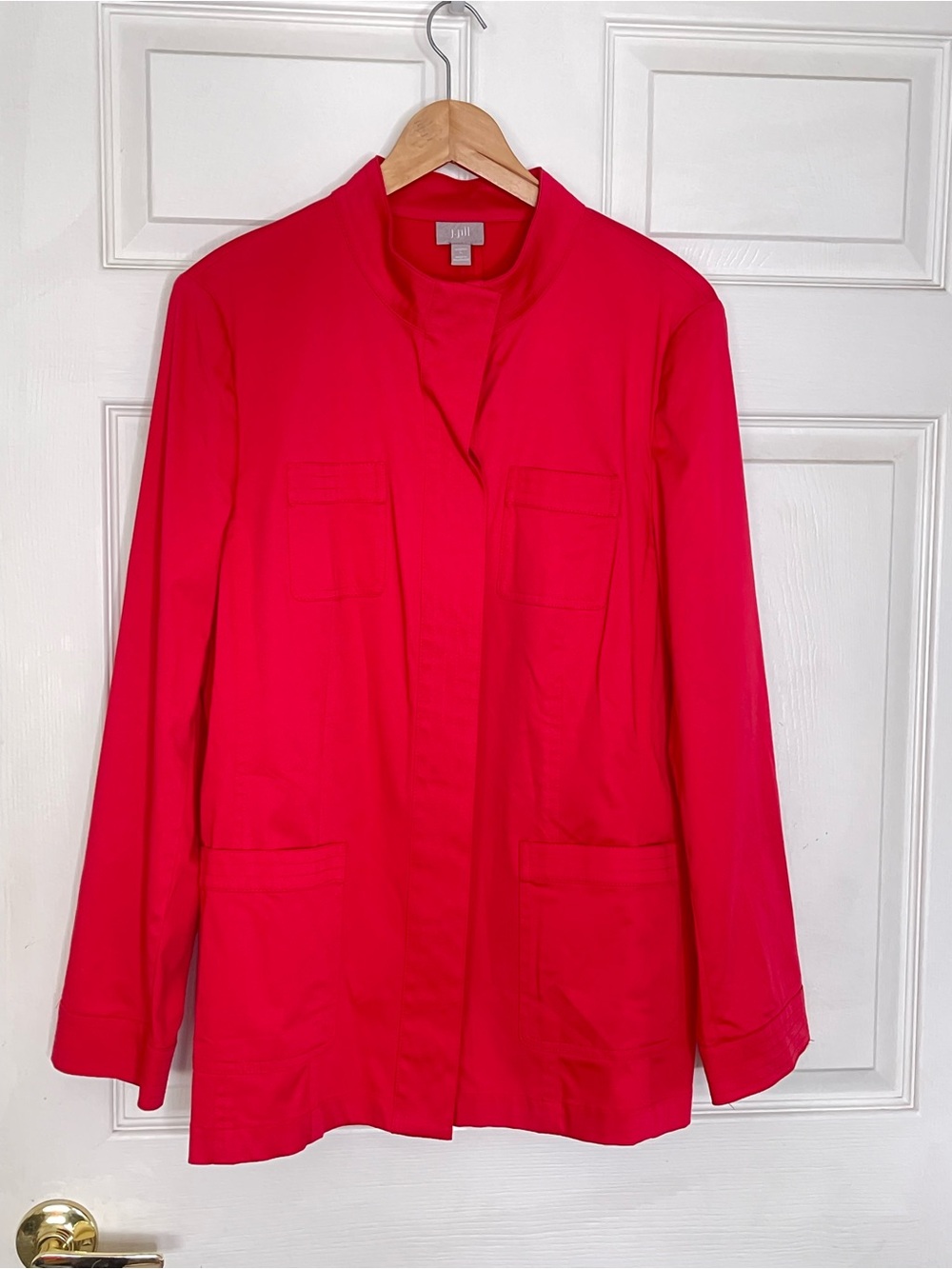 J. Jill Bright Red Open-Front Jacket
